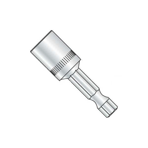 Newport Fasteners 7/16 X 1 3/4 X 1/4 Magnetic Power Nutsetter Bit/Hex Size: 7/16"/Length 1 3/4"/Shank: 1/4" , 10PK 159699 - main